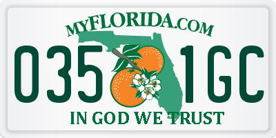 FL license plate 0351GC
