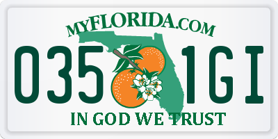 FL license plate 0351GI