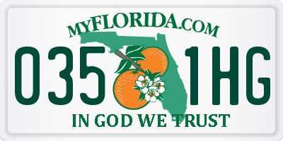 FL license plate 0351HG