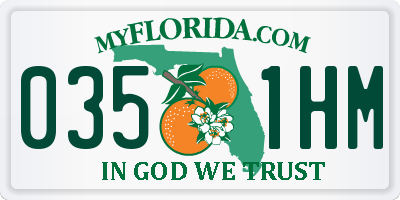 FL license plate 0351HM