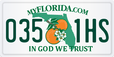 FL license plate 0351HS