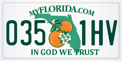 FL license plate 0351HV