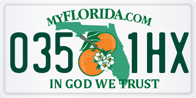 FL license plate 0351HX