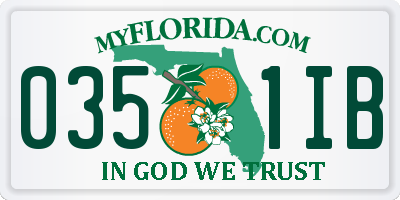 FL license plate 0351IB