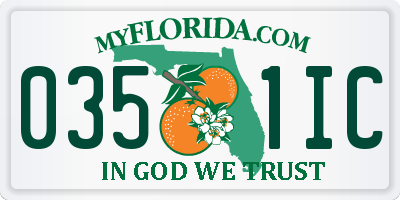 FL license plate 0351IC
