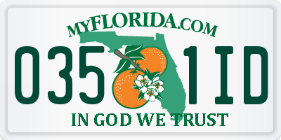 FL license plate 0351ID