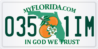 FL license plate 0351IM