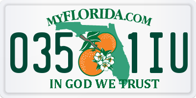 FL license plate 0351IU