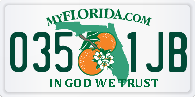 FL license plate 0351JB