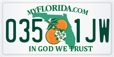 FL license plate 0351JW