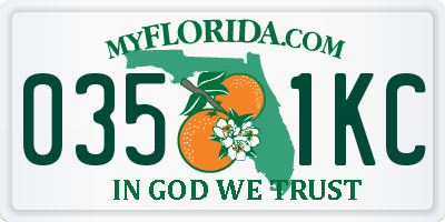 FL license plate 0351KC