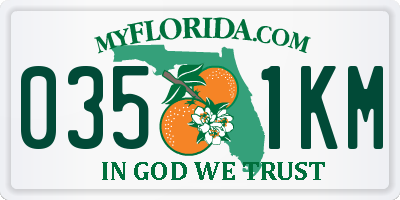 FL license plate 0351KM