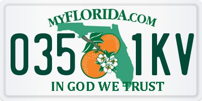 FL license plate 0351KV
