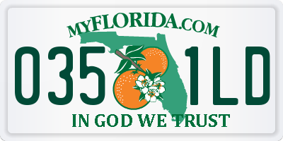 FL license plate 0351LD