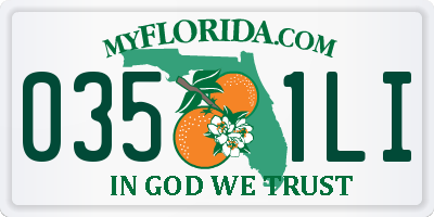 FL license plate 0351LI