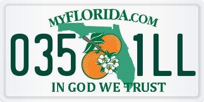 FL license plate 0351LL
