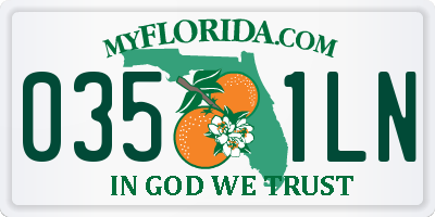 FL license plate 0351LN