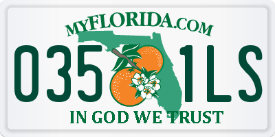 FL license plate 0351LS