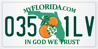 FL license plate 0351LV