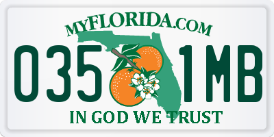FL license plate 0351MB