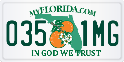 FL license plate 0351MG