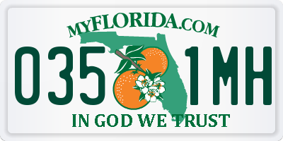 FL license plate 0351MH