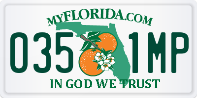 FL license plate 0351MP
