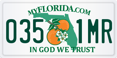 FL license plate 0351MR