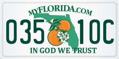FL license plate 0351OC