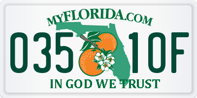 FL license plate 0351OF