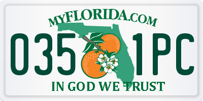 FL license plate 0351PC
