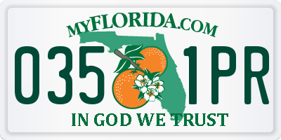 FL license plate 0351PR