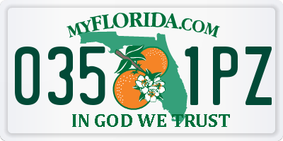 FL license plate 0351PZ