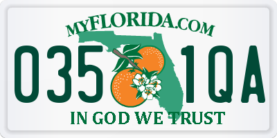 FL license plate 0351QA