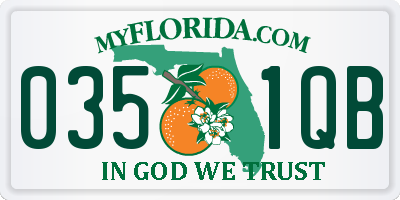 FL license plate 0351QB