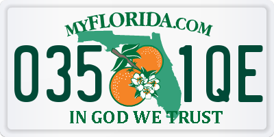 FL license plate 0351QE