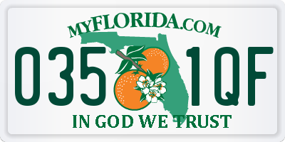 FL license plate 0351QF