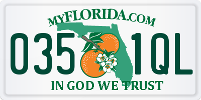 FL license plate 0351QL