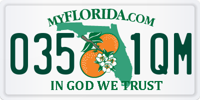 FL license plate 0351QM