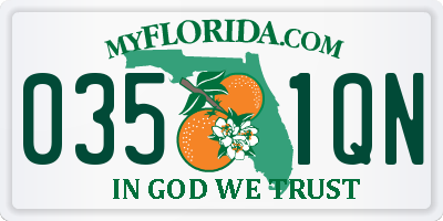 FL license plate 0351QN