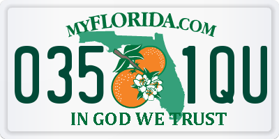 FL license plate 0351QU