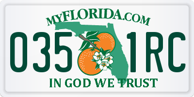FL license plate 0351RC
