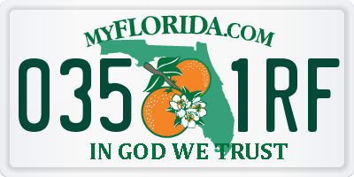 FL license plate 0351RF