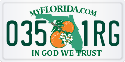 FL license plate 0351RG