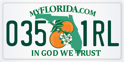 FL license plate 0351RL