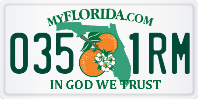 FL license plate 0351RM