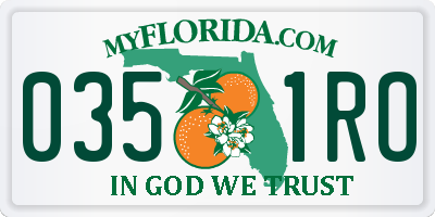 FL license plate 0351RO