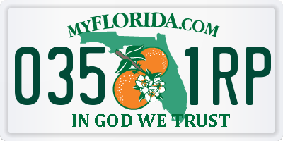 FL license plate 0351RP