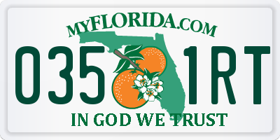 FL license plate 0351RT