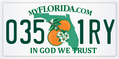 FL license plate 0351RY